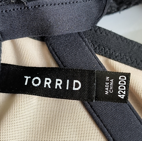 TORRID Black Push-Up Racerback Women's Bra Underwire Size 44DDD Adjustable Strap - Picture 5 of 8